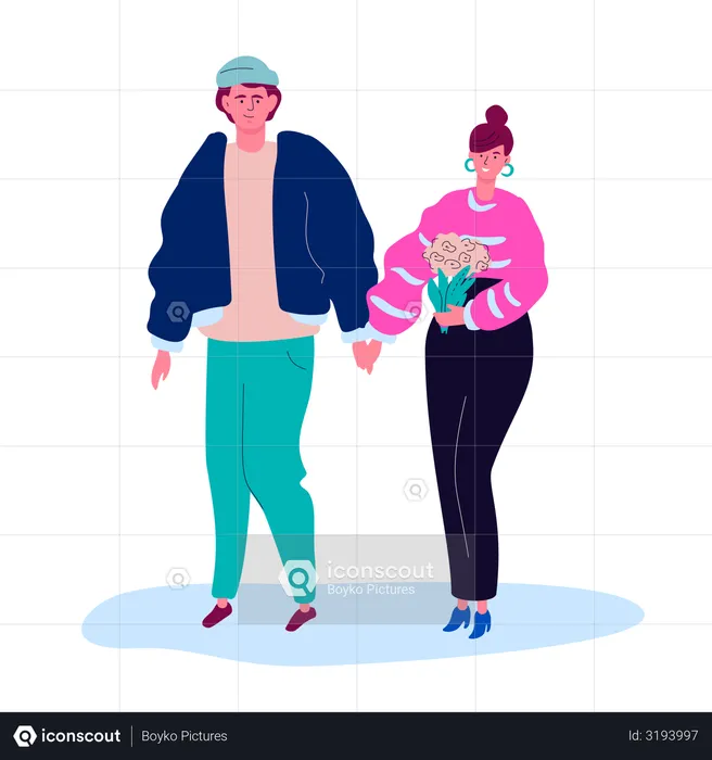 Couple on a date  Illustration