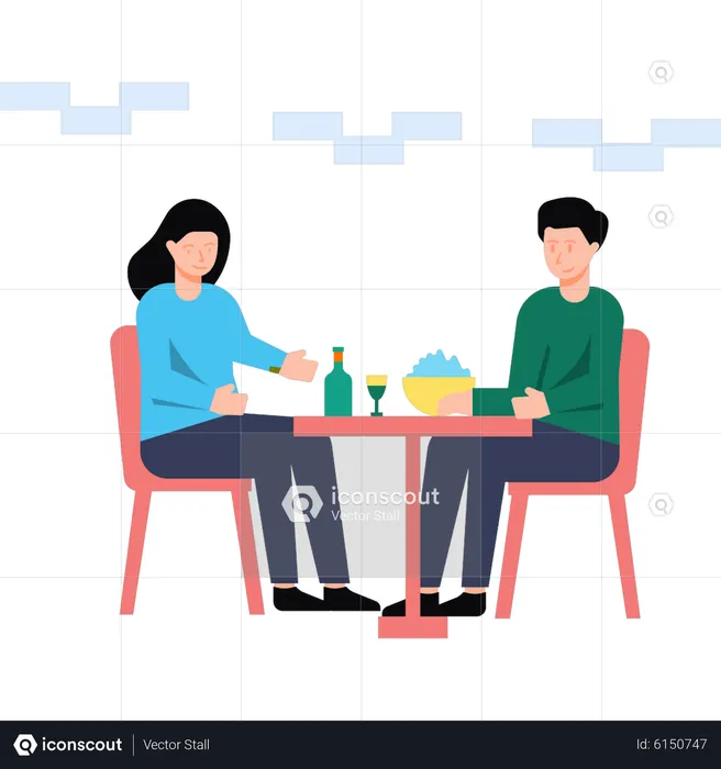 Couple on a date  Illustration