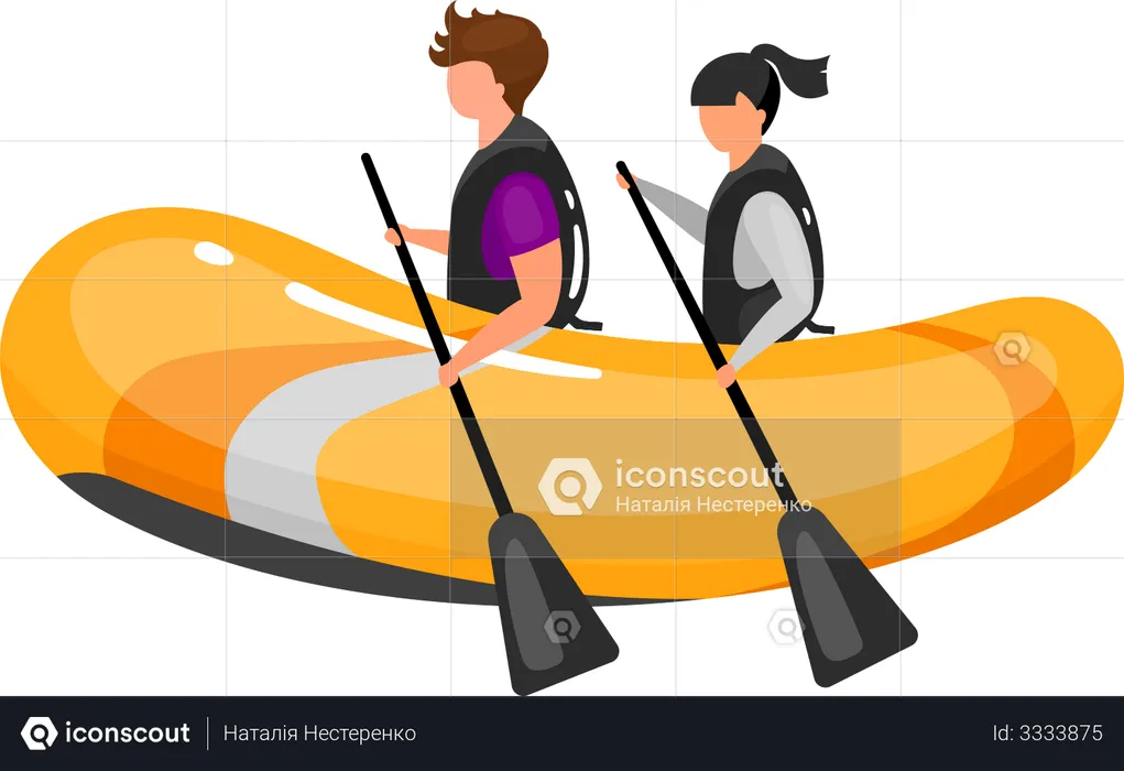 Couple on boat  Illustration