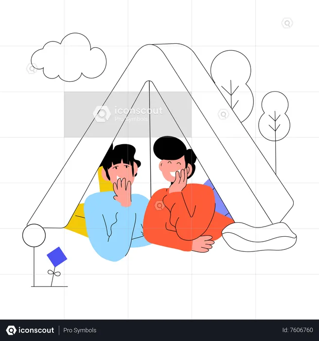 Couple on Camping  Illustration