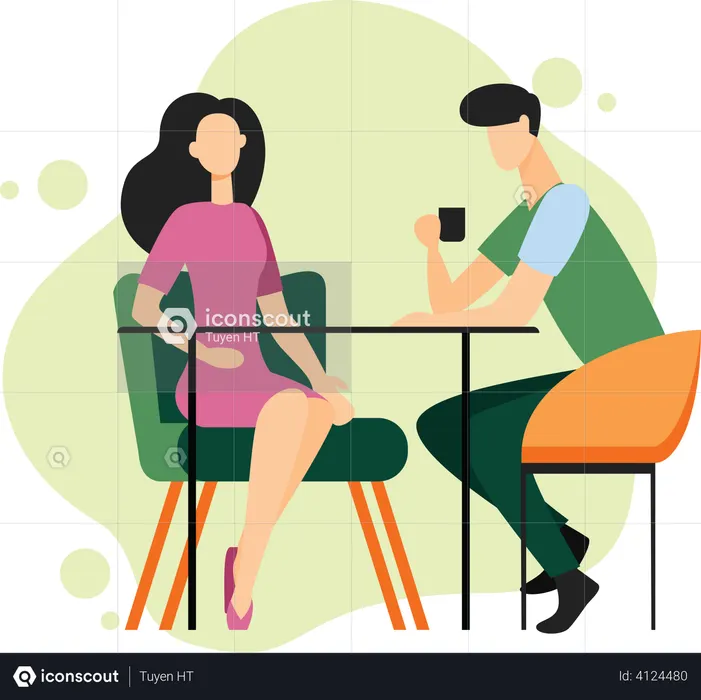 Best Premium Couple on coffee date Illustration download in PNG & Vector format Best Premium Couple on coffee date Illustration download in PNG & Vector format