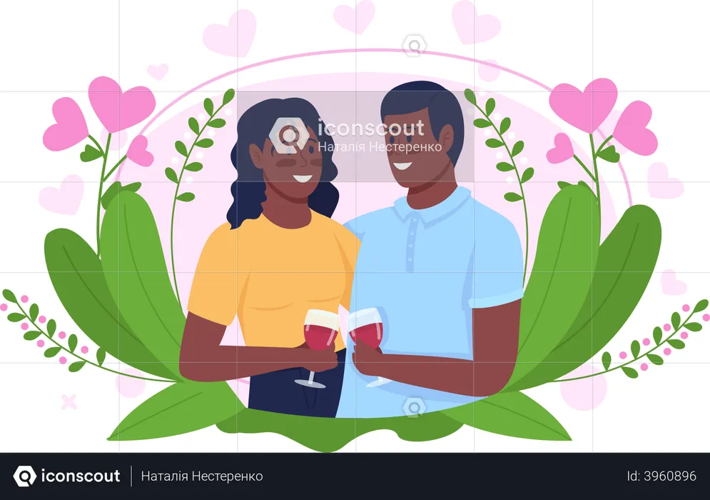 Couple on date  Illustration