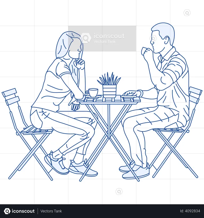 Couple on date  Illustration