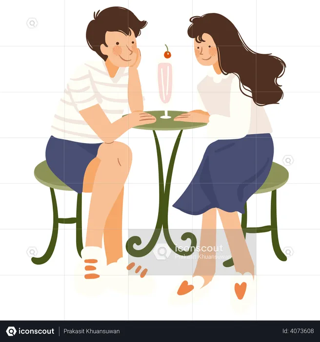 Couple on date  Illustration