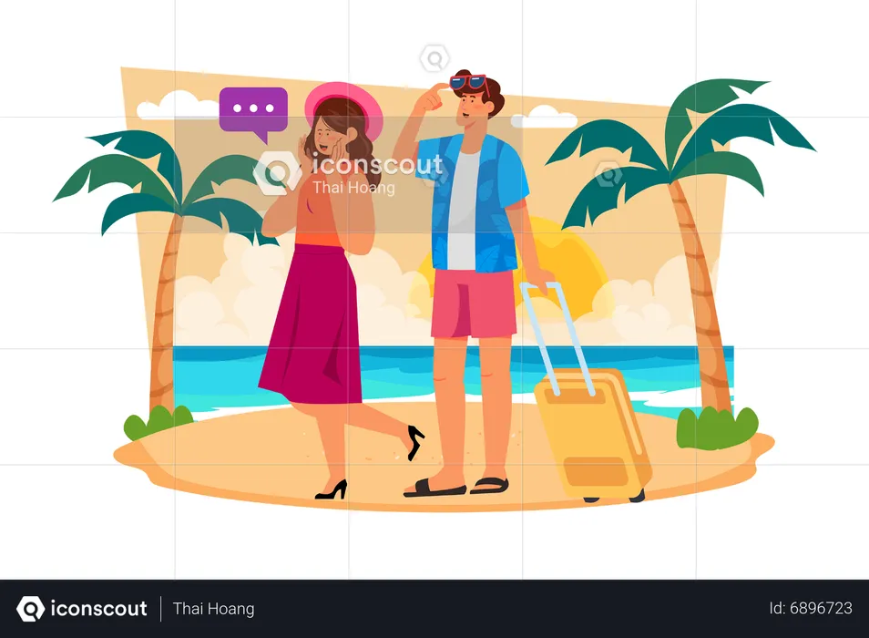 Couple on vacation  Illustration