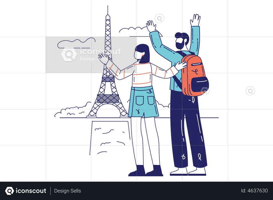 Couple on vacation  Illustration