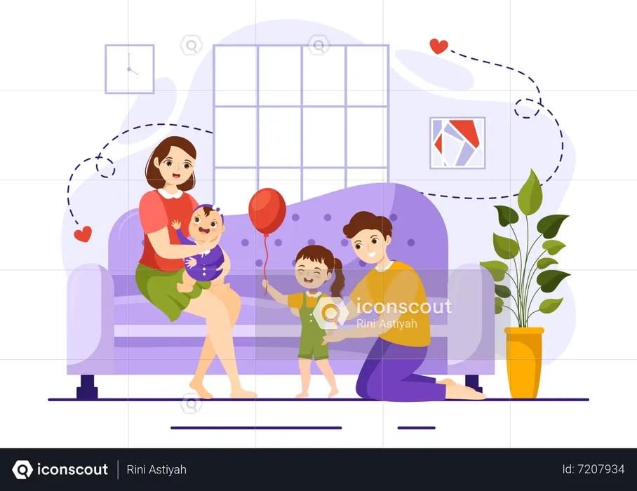 Couple parenting  Illustration