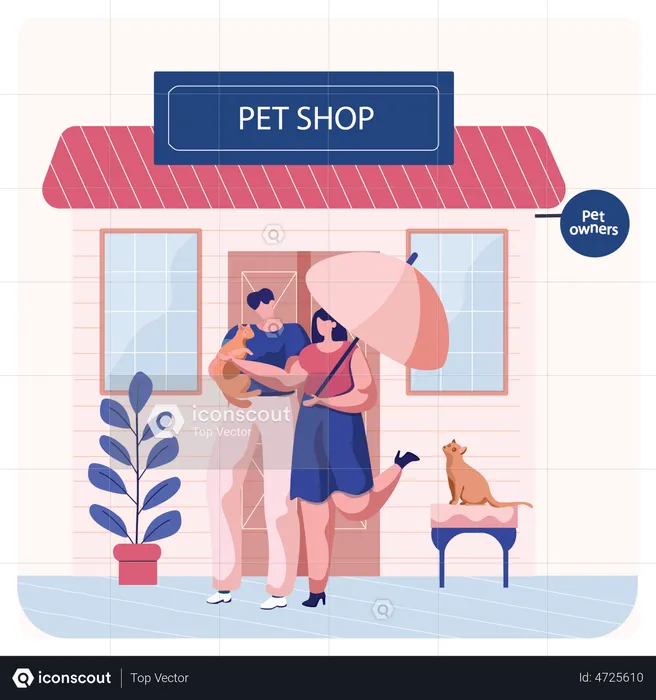 Couple purchased cat from pet shop  Illustration