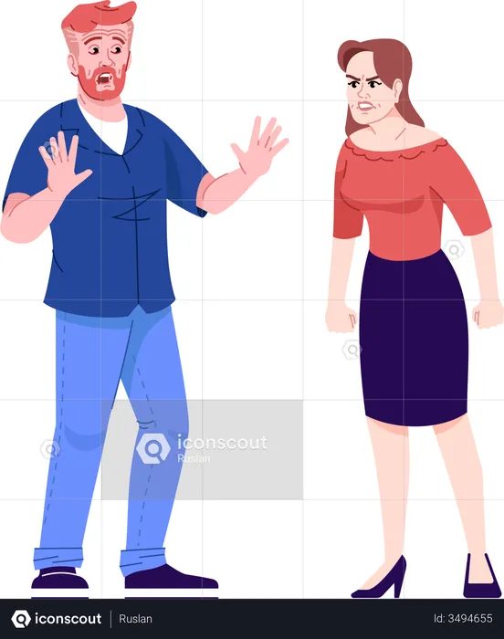 Couple quarrel  Illustration