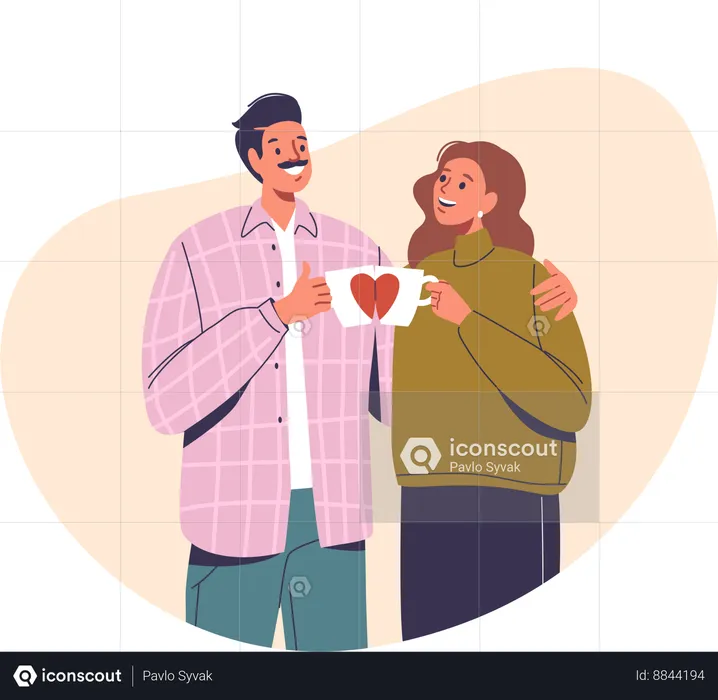 Couple Radiates Joy  Illustration