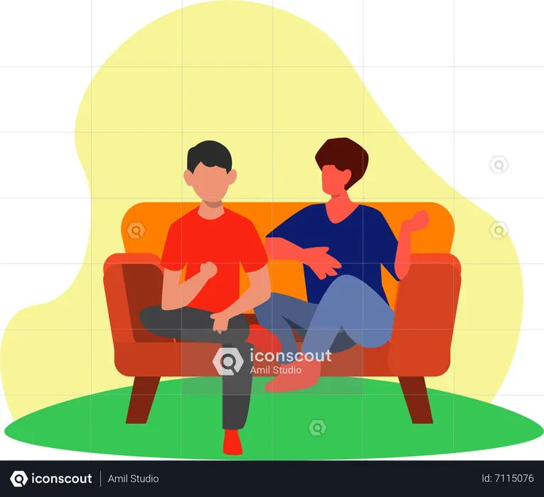 Couple relaxing on sofa  Illustration