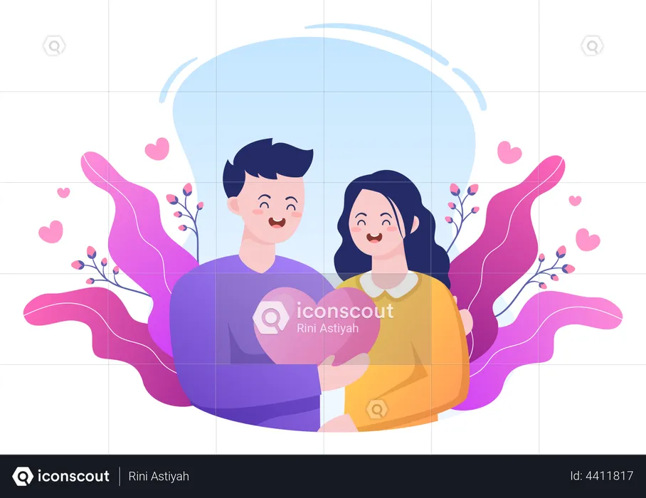 Couple romantique  Illustration