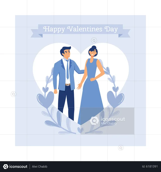 Couple romantique  Illustration