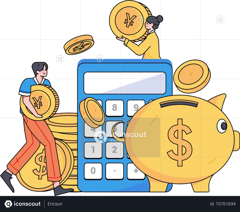 Couple saving money for their future plans  Illustration