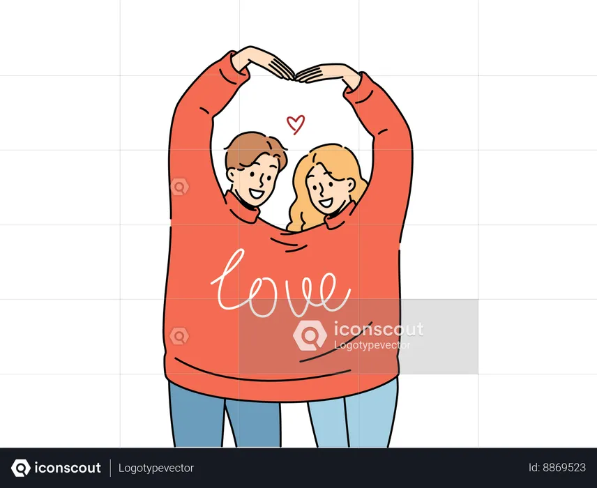 Le couple se sent romantique  Illustration