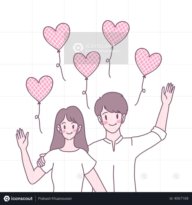 Couple showing love  Illustration