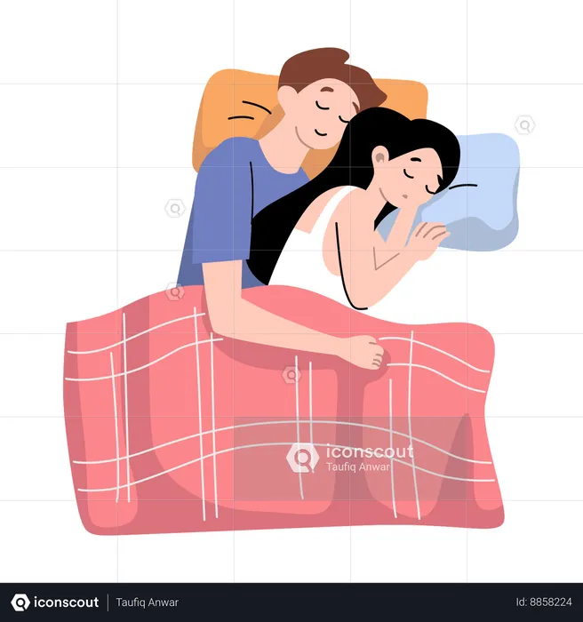 Couple Sleeping  Illustration