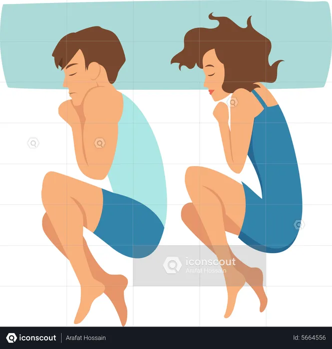 Couple Sleeping Together  Illustration