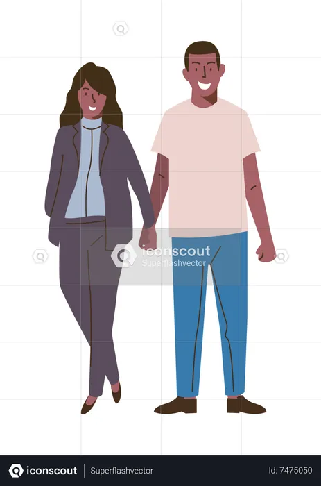 Couple Standing  Illustration