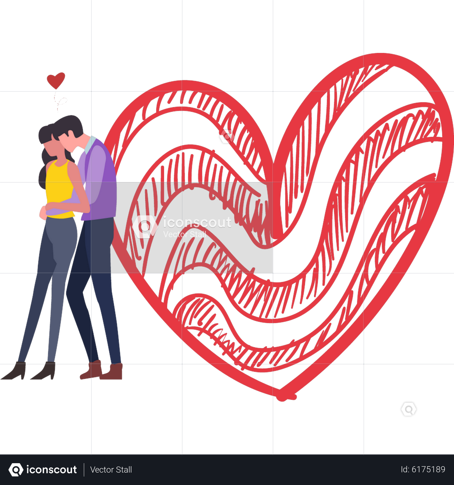 Best Couple standing in romantic pose Illustration download in PNG & Vector  format