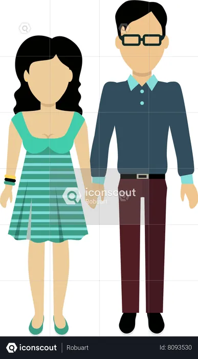 Couple Standing Together  Illustration