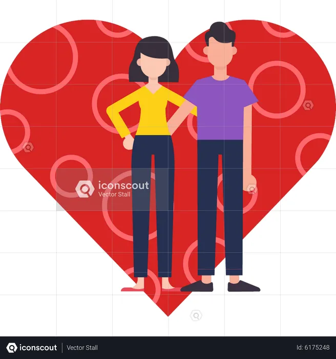 Couple standing together  Illustration