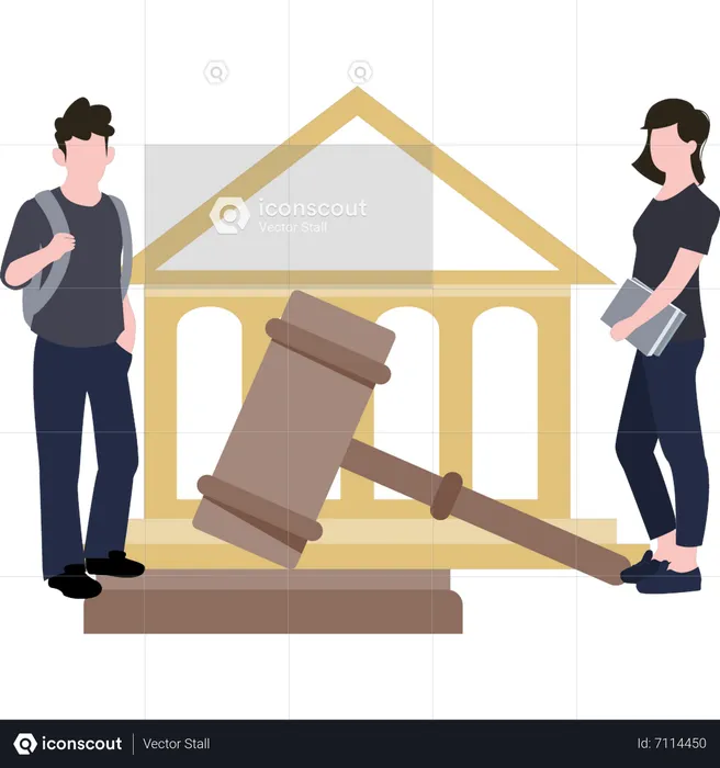 Couple studying law  Illustration