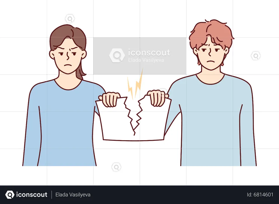 Couple taking divorce  Illustration