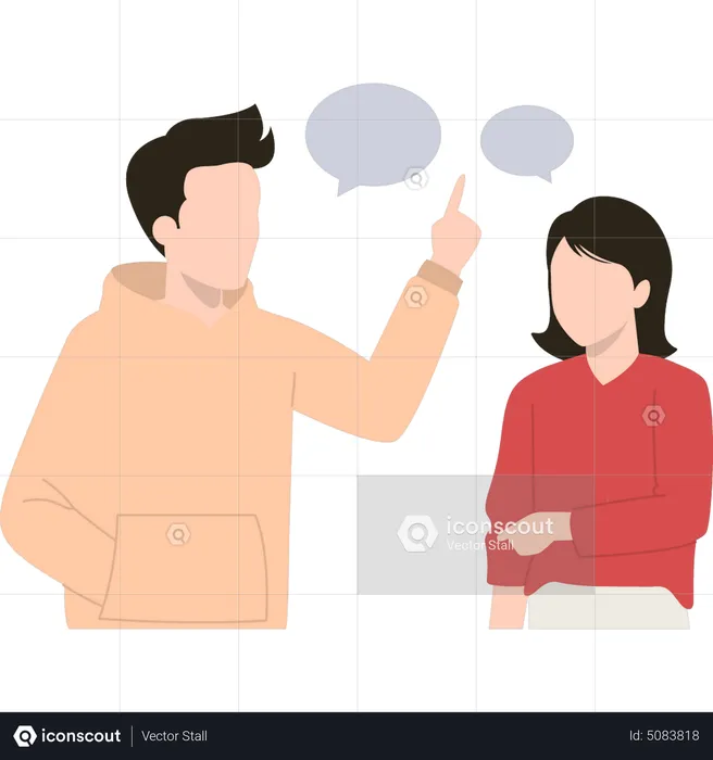 Couple talking  Illustration