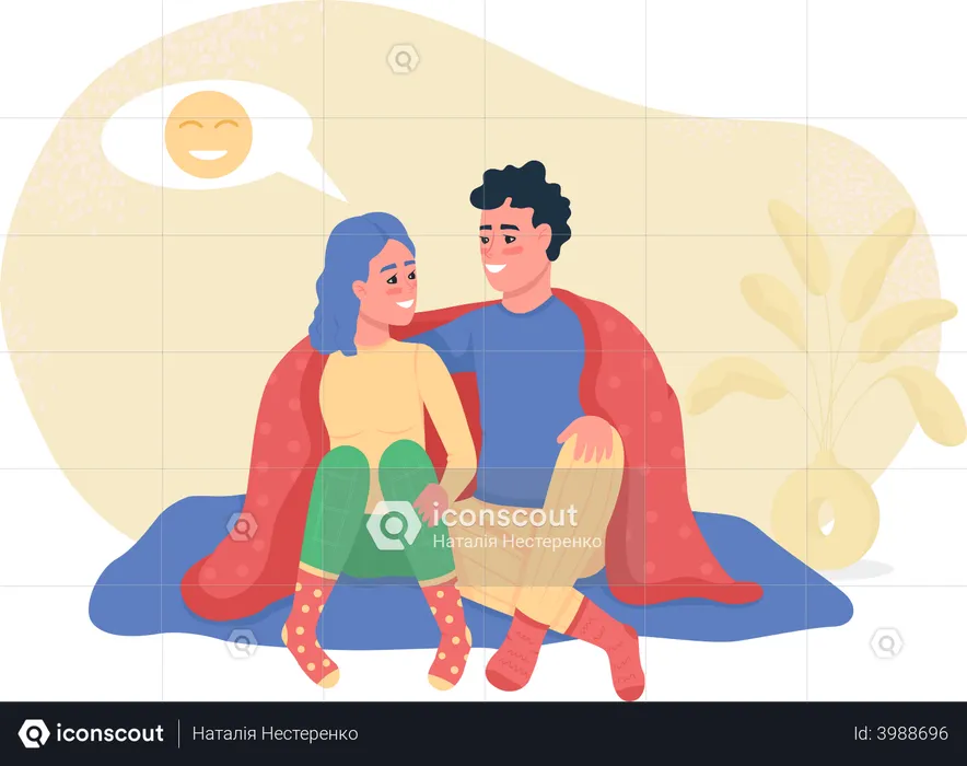 Couple talking about positive things  Illustration
