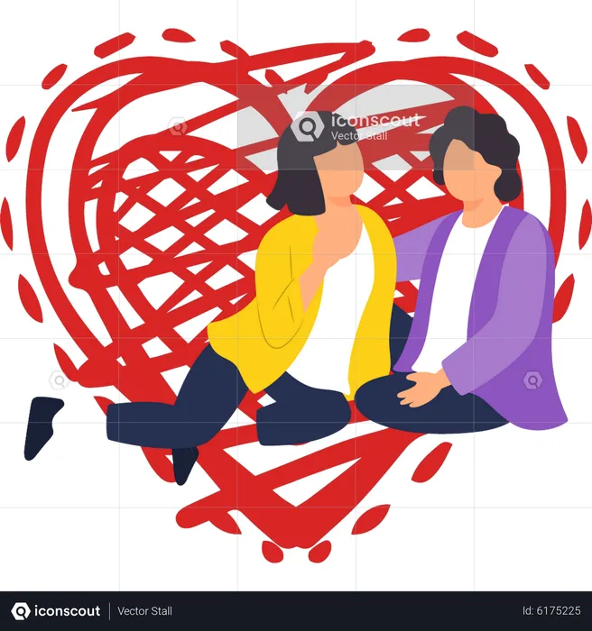 Couple talking each other  Illustration