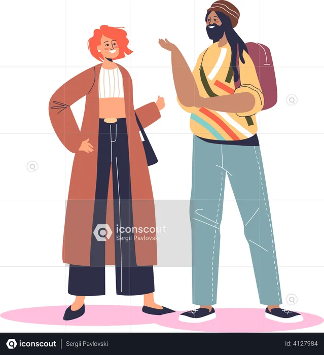 Couple talking to each other  Illustration