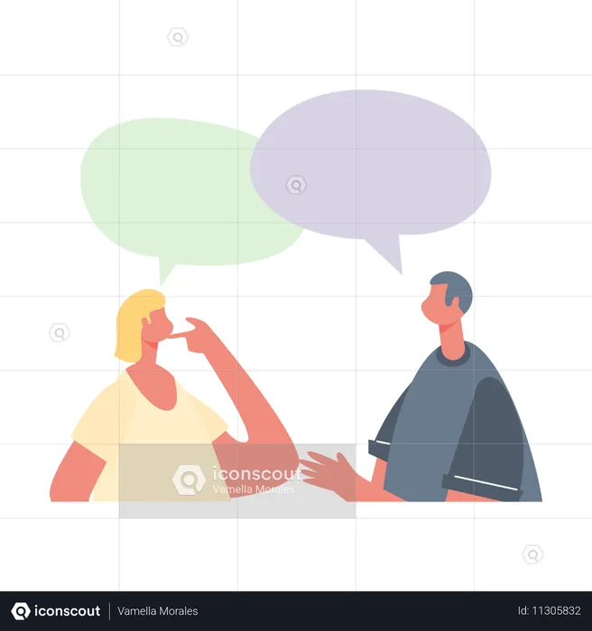 Couple talking to each other  Illustration