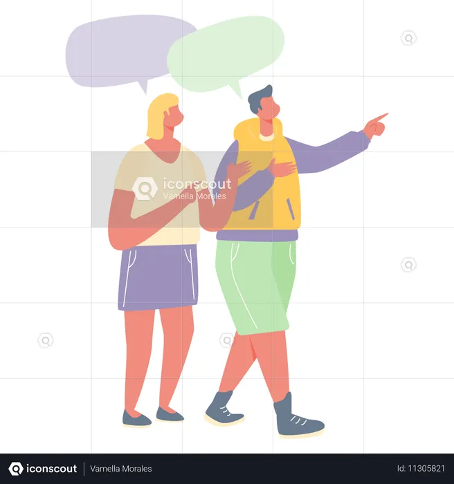 Couple talking to each other  Illustration