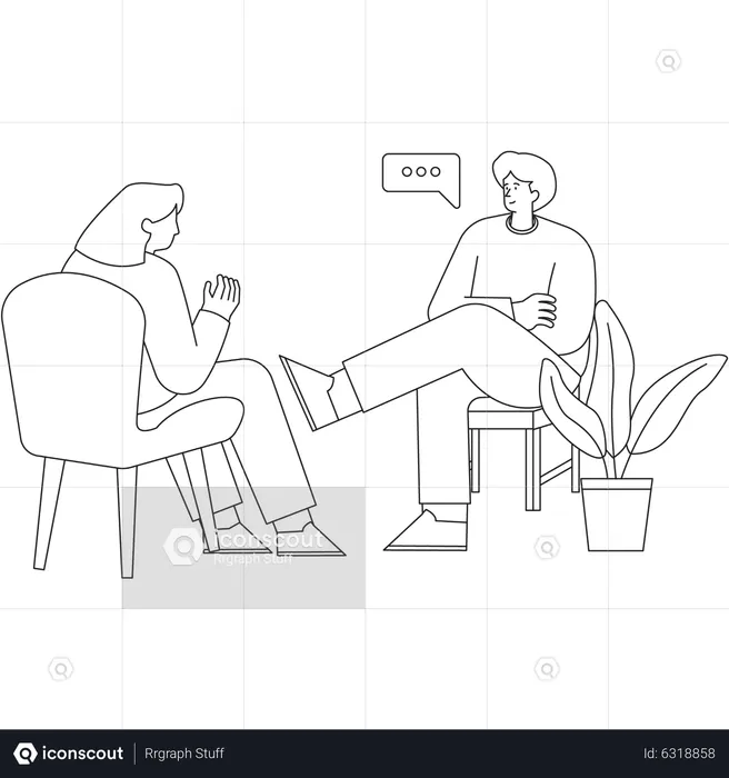 Couple talking with each other  Illustration