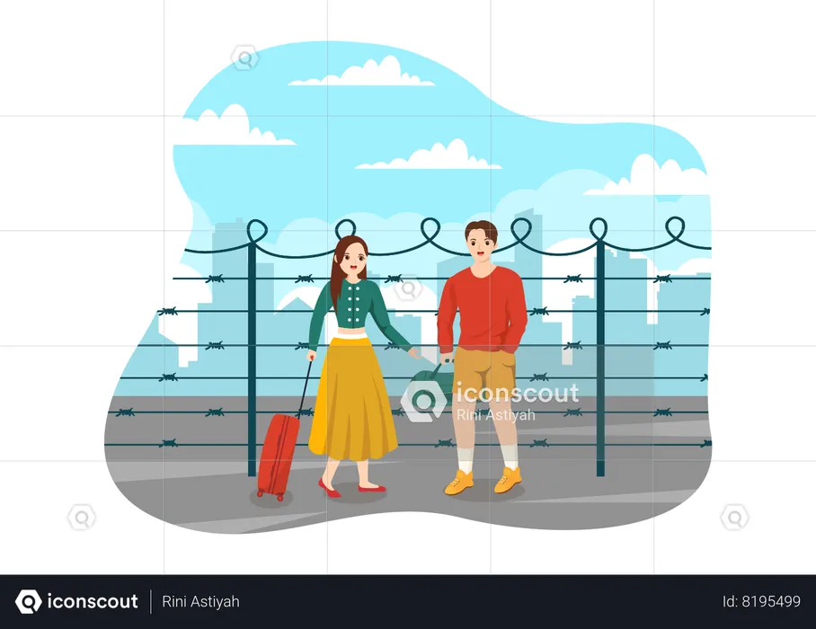 Couple travelling  Illustration