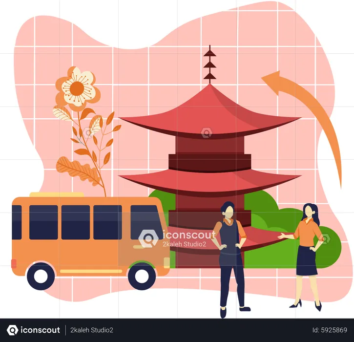 Couple travelling  Illustration