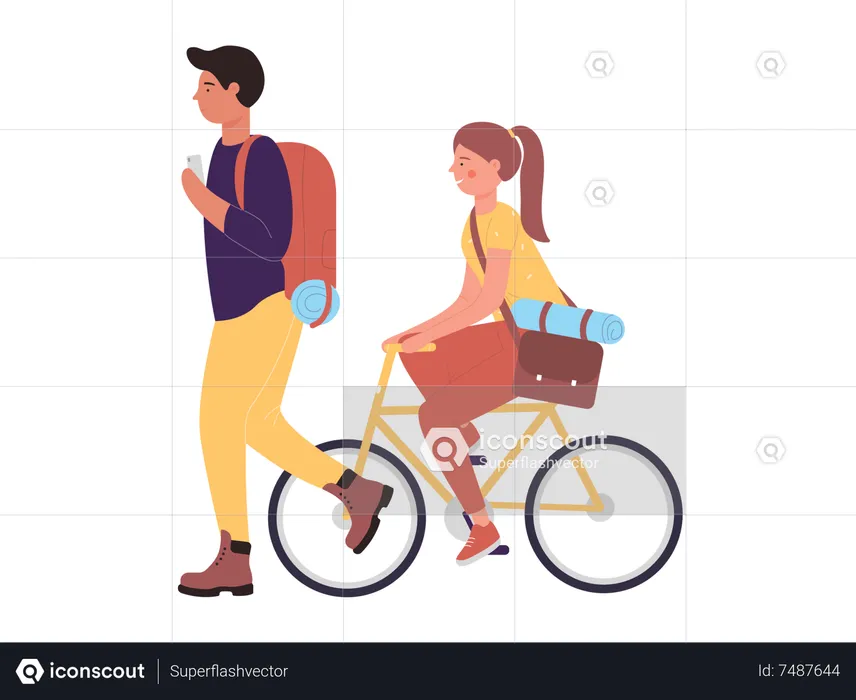 Couple travelling together  Illustration