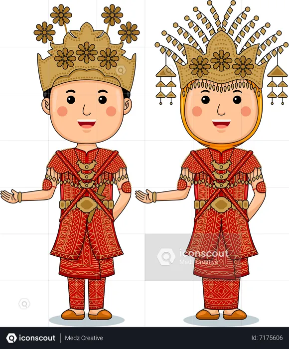 Couple wear Batak Mandailing  Illustration