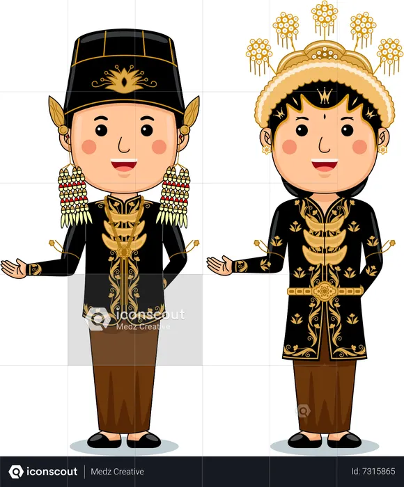 Couple wear Batak Mandailing  Illustration