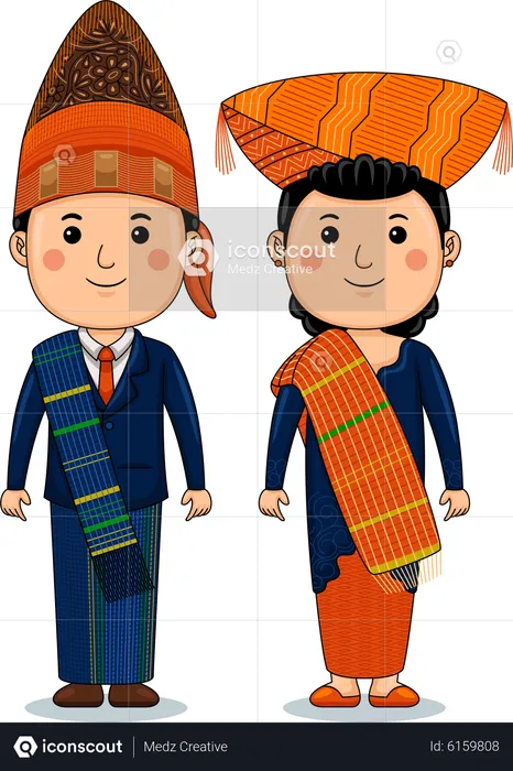 Best Premium Couple wear Batak Simalungun Illustration download in PNG ...
