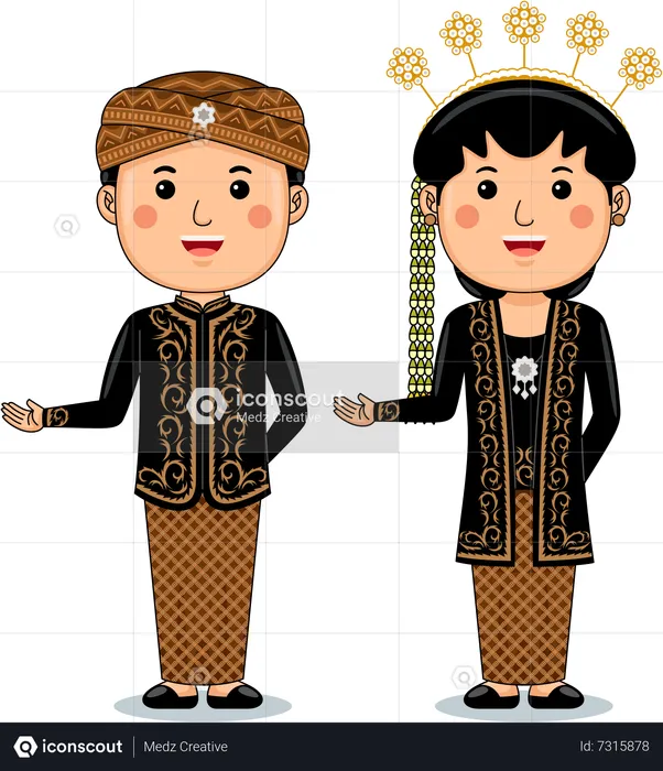 Couple wear Batak Simalungun  Illustration