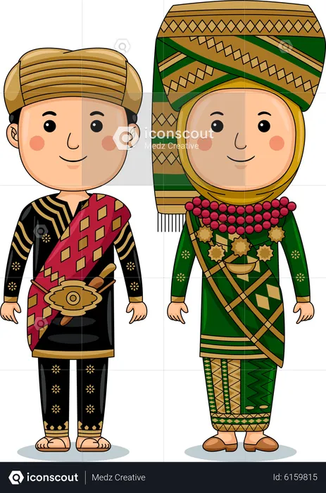 Best Premium Couple wear Bundo Kanduang Illustration download in PNG ...