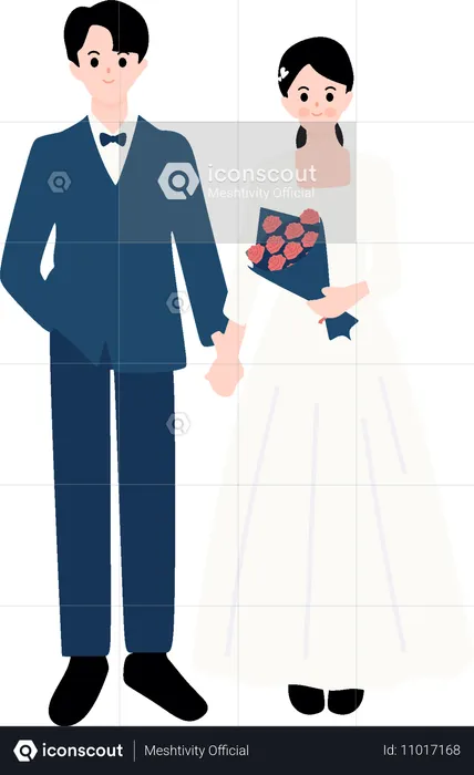 Couple with wedding vows  Illustration