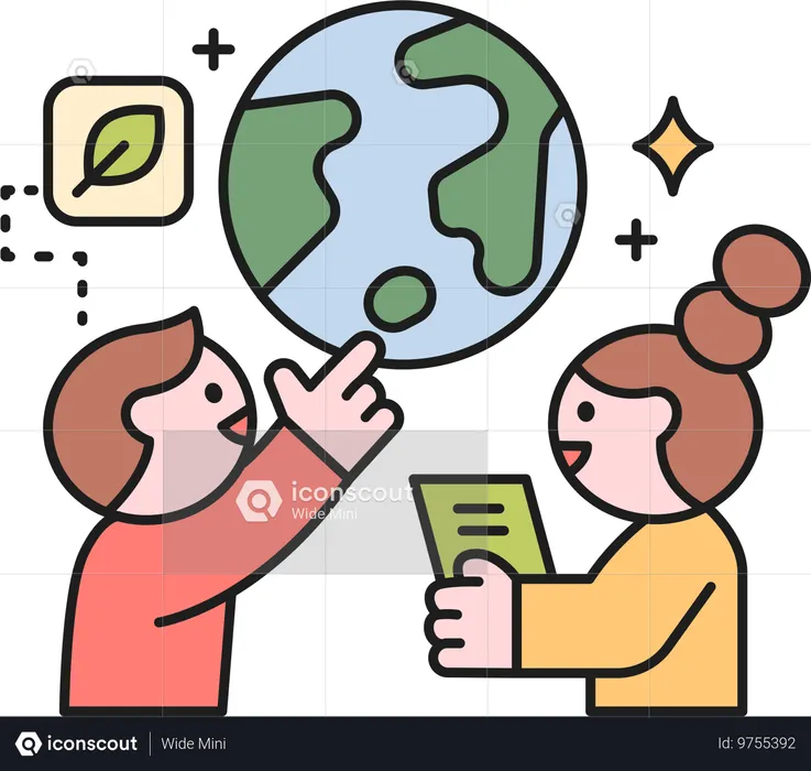 Couple working on ecology  Illustration