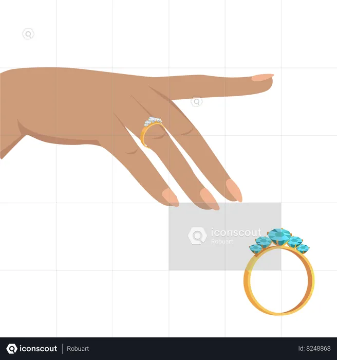 Couples are exchanging rings  Illustration