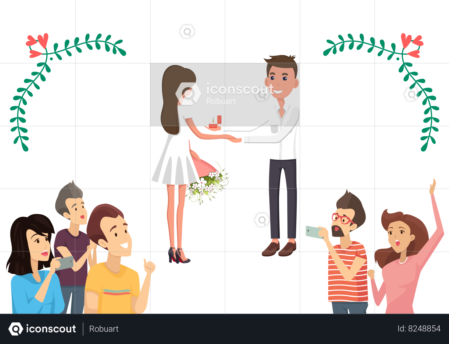 Male hand inserting an engagement ring Royalty Free Vector