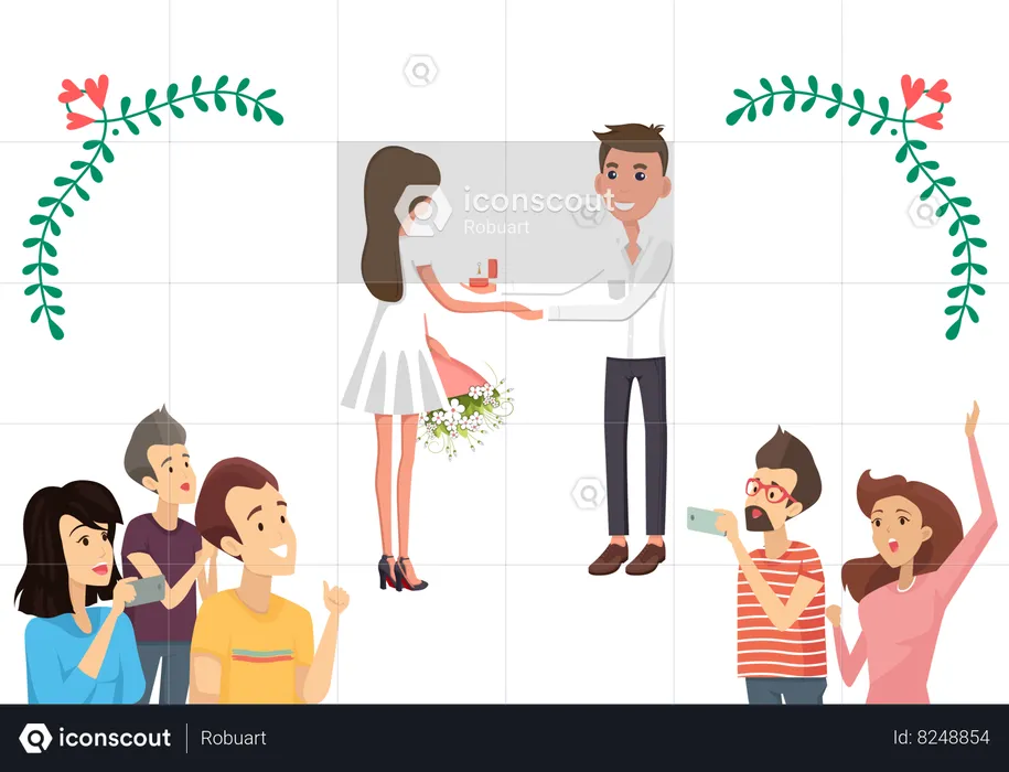 Couples ring ceremony  Illustration