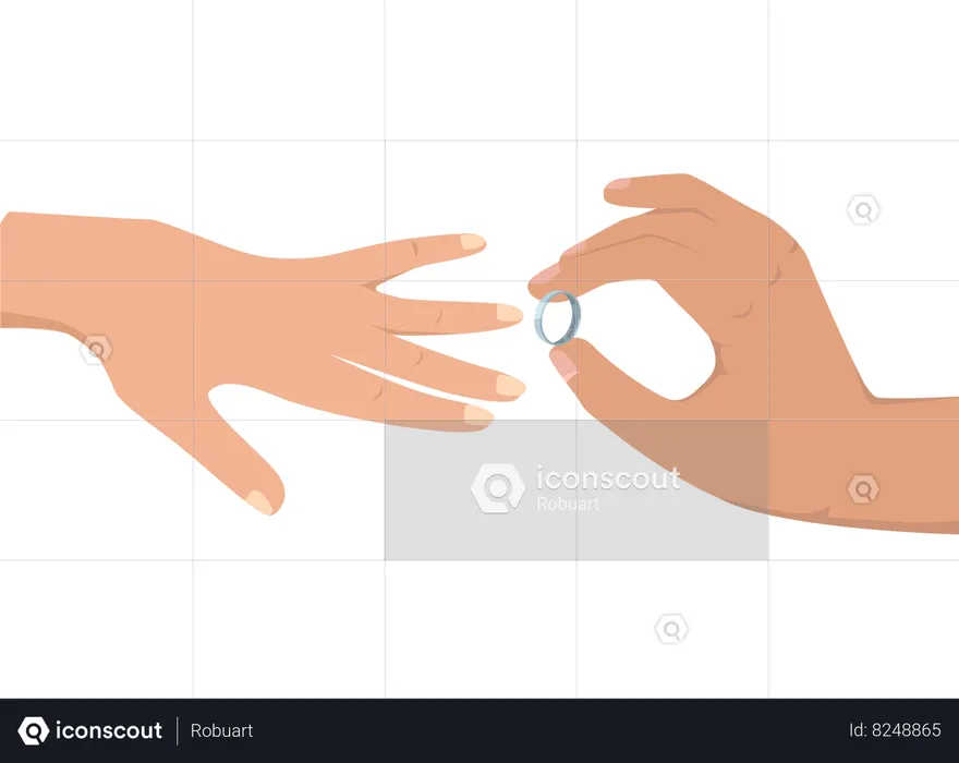 Couples ring ceremony  Illustration