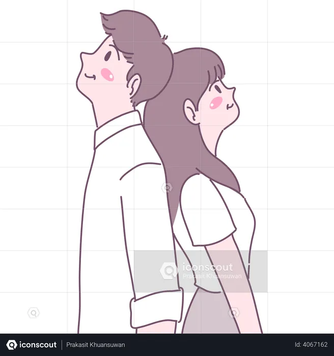 Couples standing together  Illustration